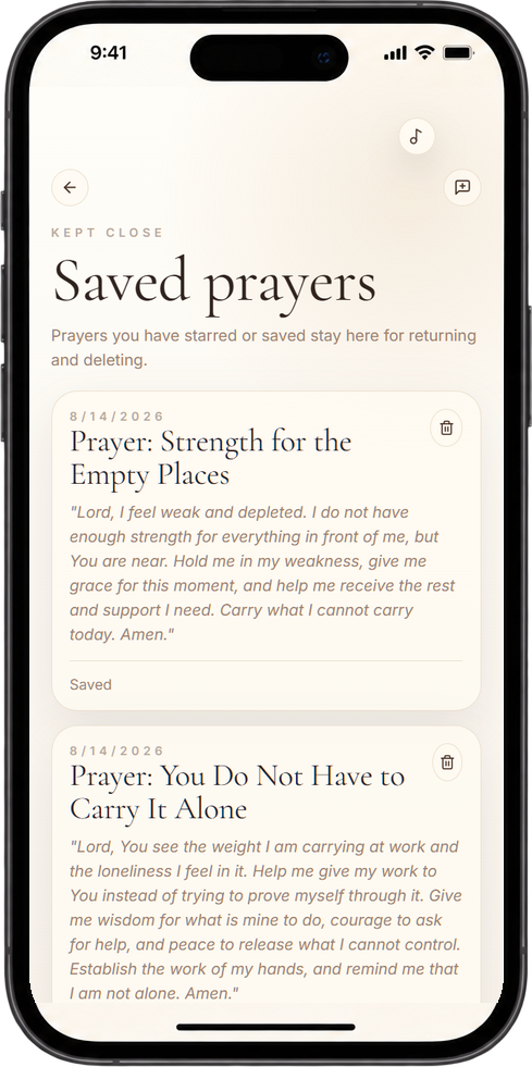 Selah saved prayers screen